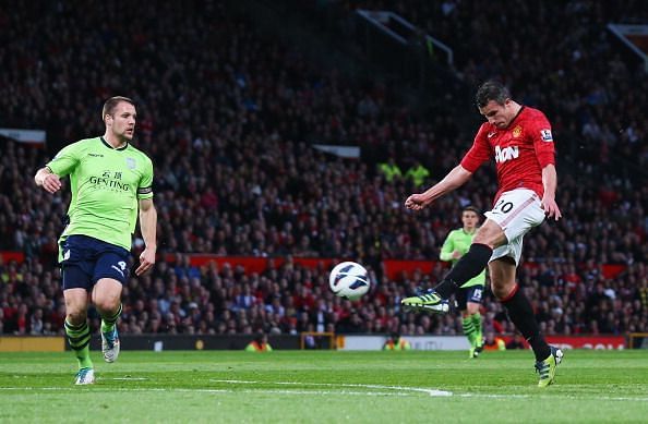 A classic goal from Robin Van Persie cemented United's Premier League title win in 2013